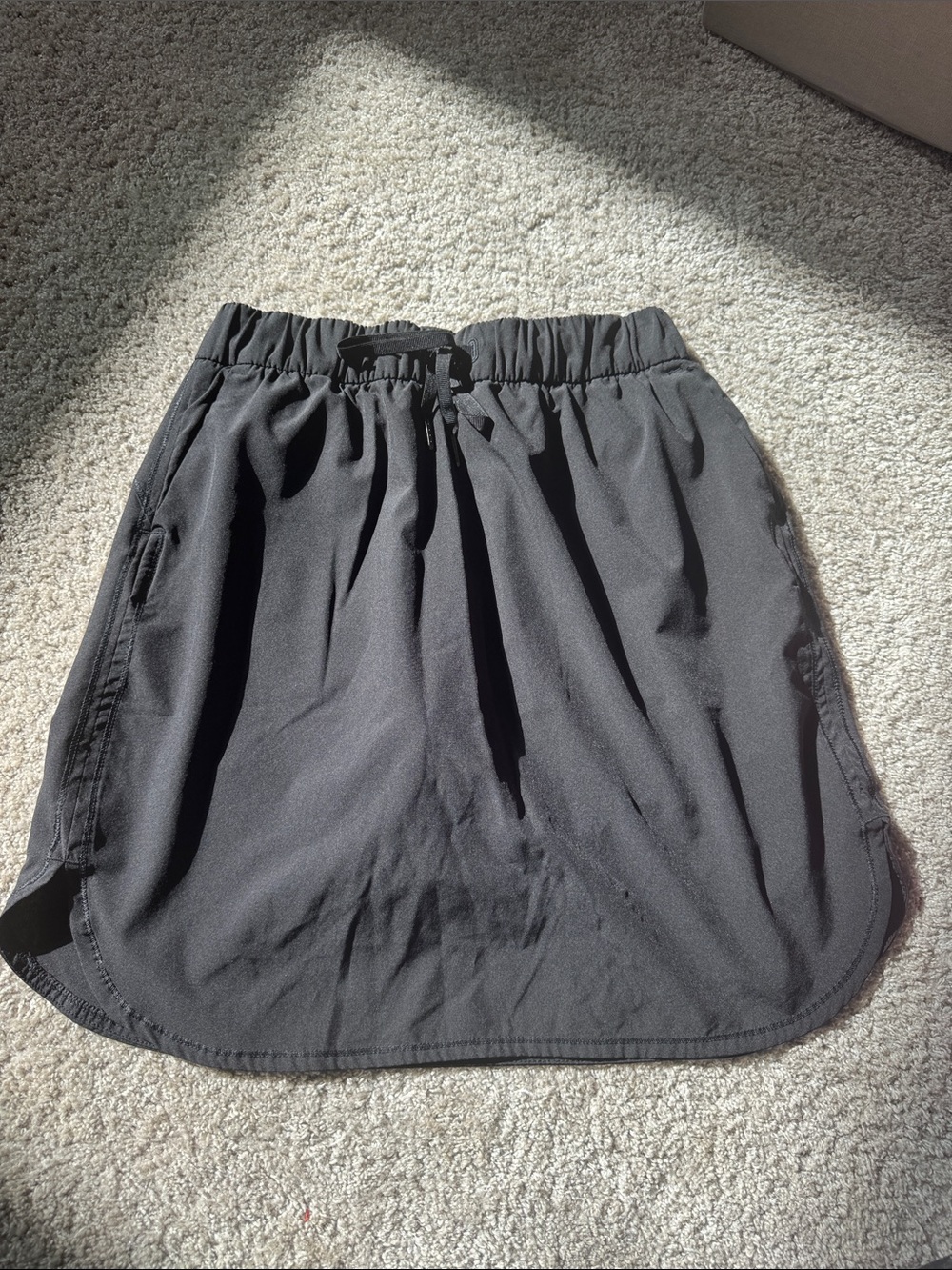 Athletic Works Black Elastic-Waist Skort with Drawstring